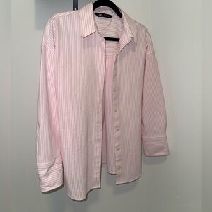 Zara Pink Striped Shirt